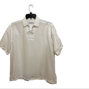 Monitor linen blend tailored blouse